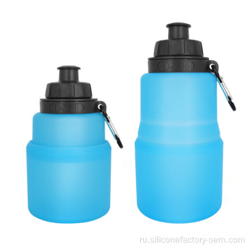 Пользовательский логотип складной силиконовый спортивный напиток бутылка с водой